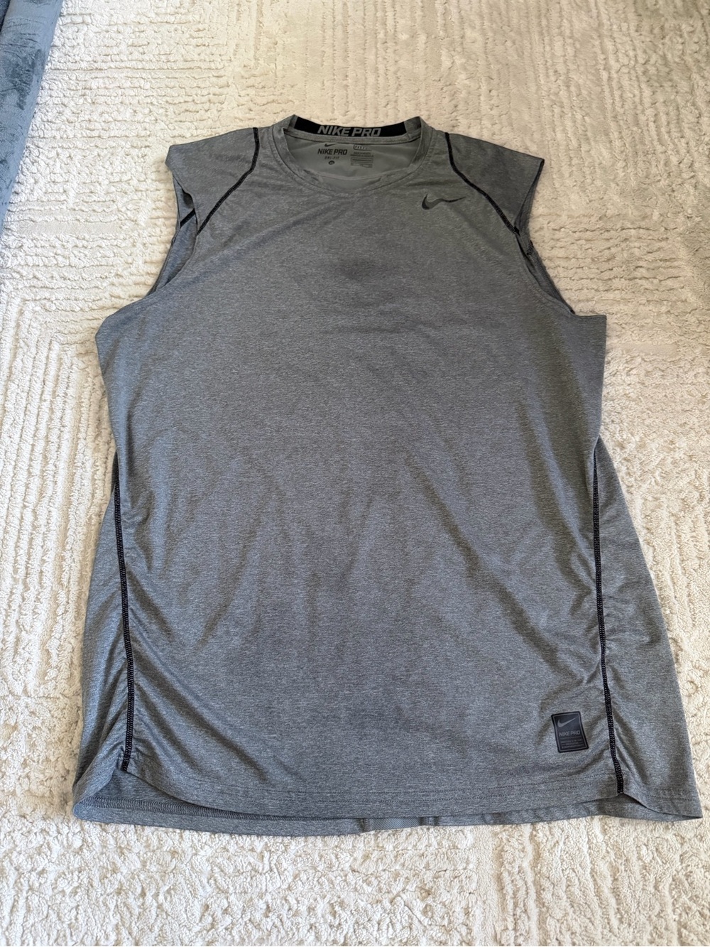 Nike Pro Dri Fit Fitted Men’s Sleeveless Athletic Shirt Gray XL
